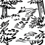 Fox Tracks through the Forest Coloring Pages 3