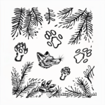 Fox Tracks through the Forest Coloring Pages 4