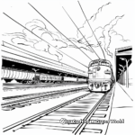 Freight Train at the Station Coloring Pages 3