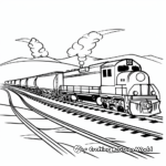 Freight Train in the Countryside Coloring Pages 4