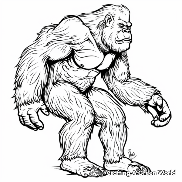 Friendly Bigfoot Coloring Pages for Kids 1