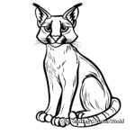 Friendly Caracal Coloring Pages for Kids 2