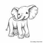 Friendly Cartoon Baby Elephant Coloring Pages 1