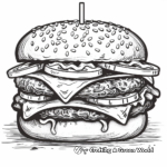 Friendly Cartoon Burger Coloring Pages 1