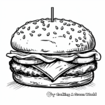 Friendly Cartoon Burger Coloring Pages 3