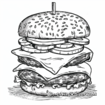 Friendly Cartoon Burger Coloring Pages 4