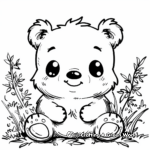 Friendly Forest Kawaii Bear Coloring Pages 1