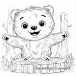 Friendly Forest Kawaii Bear Coloring Pages 3