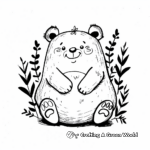 Friendly Forest Kawaii Bear Coloring Pages 4