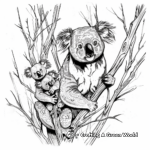 Friendly Koala Family Coloring Pages 2