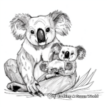 Friendly Koala Family Coloring Pages 3