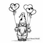 Friendly Valentine Gnome with Balloons Coloring Pages 2