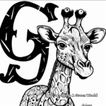 Friendly Zoo Giraffe Coloring Pages 2