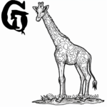 Friendly Zoo Giraffe Coloring Pages 3