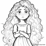Friendship with the witch, Merida Coloring Sheets 1