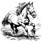 Friesian Draft Horse Coloring Pages in Action 1