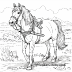 Friesian Draft Horse Coloring Pages in Action 2