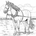 Friesian Draft Horse Coloring Pages in Action 3