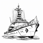 Frigate Ship Coloring Pages for Children 2