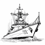 Frigate Ship Coloring Pages for Children 3
