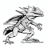 Frilled Lizard in Action: Running Posture Coloring Pages 2