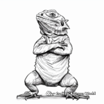 Frilled Lizard in Defensive Stance Coloring Pages 1