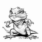 Frilled Lizard in Defensive Stance Coloring Pages 2