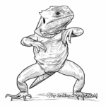 Frilled Lizard in Defensive Stance Coloring Pages 3
