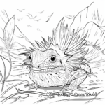 Frilled Lizard in its Natural Habitat Coloring Pages 3