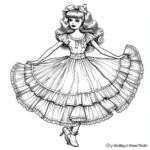Frippery Frilly Dress Barbie Coloring Pages 3