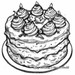 Frosted Birthday Cake Coloring Pages 2