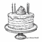 Frosted Birthday Cake Coloring Pages 3