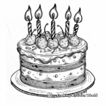 Frosted Birthday Cake Coloring Pages 4
