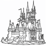 Frosty Disney Castle Coloring Pages 3