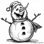 Frosty the Snowman Singing Christmas Carols Coloring Pages 1