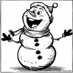 Frosty the Snowman Singing Christmas Carols Coloring Pages 2