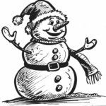 Frosty with Santa Claus Coloring Pages 1