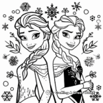 Frozen Elsa and Anna Coloring Pages 1