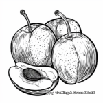 Fruit-Themed Oval Coloring Pages: Delicious Plums 1