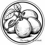 Fruit-Themed Oval Coloring Pages: Delicious Plums 3