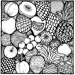 Fruit-Themed Sharpie Coloring Pages 1