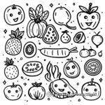 Fruits and Vegetables Fun Coloring Pages 2