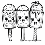 Fruity Kawaii Ice Cream Bars Coloring Pages 4