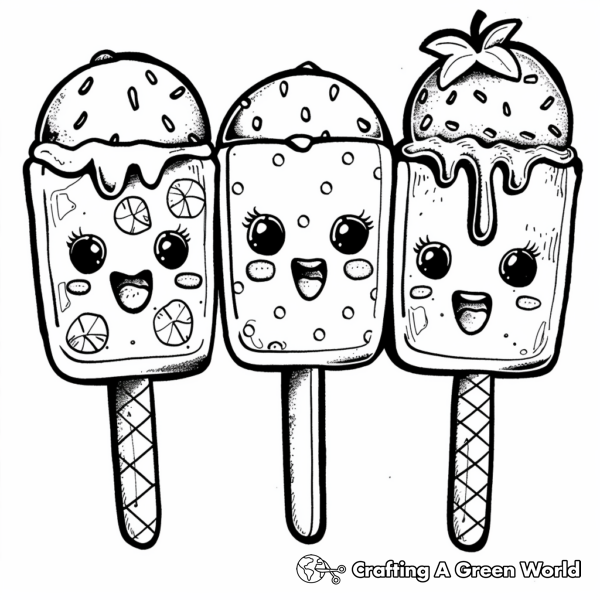 Kawaii Ice Cream Coloring Pages - Free & Printable!