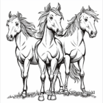 Full Size Coloring Pages of Majestic Horses 1