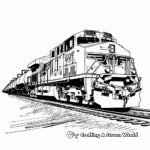 Fully Loaded Freight Train Coloring Pages 1