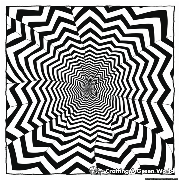 Optical Illusion Coloring Pages - Free &amp; Printable!