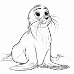 Fun and Simple Sea Lion Coloring Pages for Kids 4