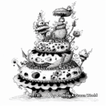Fun and Whimsical Unbirthday Cake Coloring Page 1
