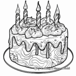 Fun and Whimsical Unbirthday Cake Coloring Page 3